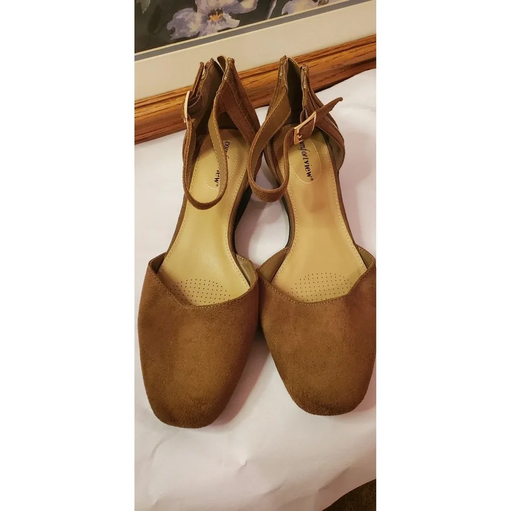 Suede‎ Wedges with Zip Back Closure Stable Heel Technology Women's